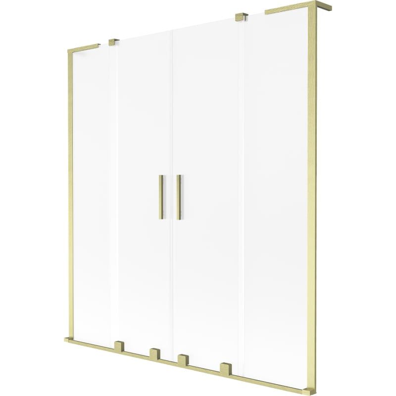 Parawan nawannowy rozsuwany Mexen Velar L szron złoty 160x150 cm 1 szt.