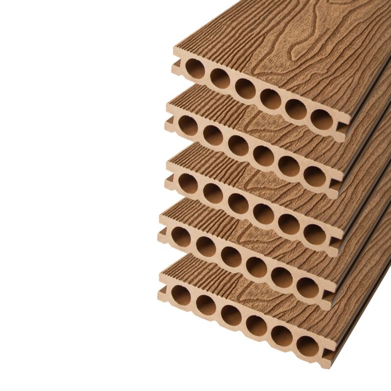 Deska tarasowa WPC 4iQ Group 14x2,5x240 cm Teak panel tarasowy brązowa 5 szt.