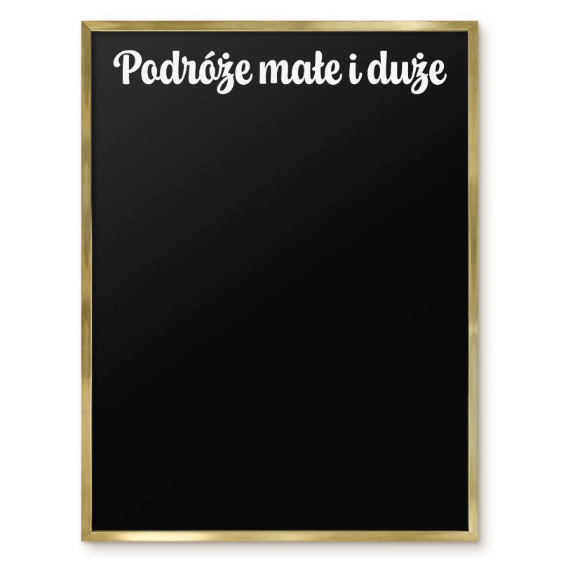 Tablica Magnetyczna Na Magnesy Tulup 60x80 cm Podróże małe i duże 6 - Złota rama Do salonu, sypialni 1 szt.
