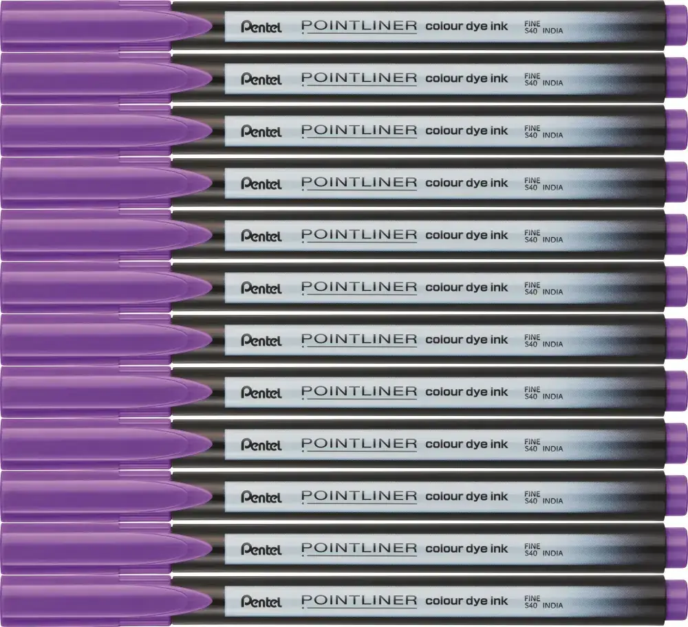 12x Cienkopis Pentel Pointliner Colour, liliowy