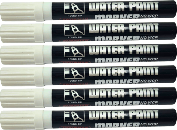6x Pisak wodny Snowman Water Paint, okrągła, 1.5-3.0mm, biały