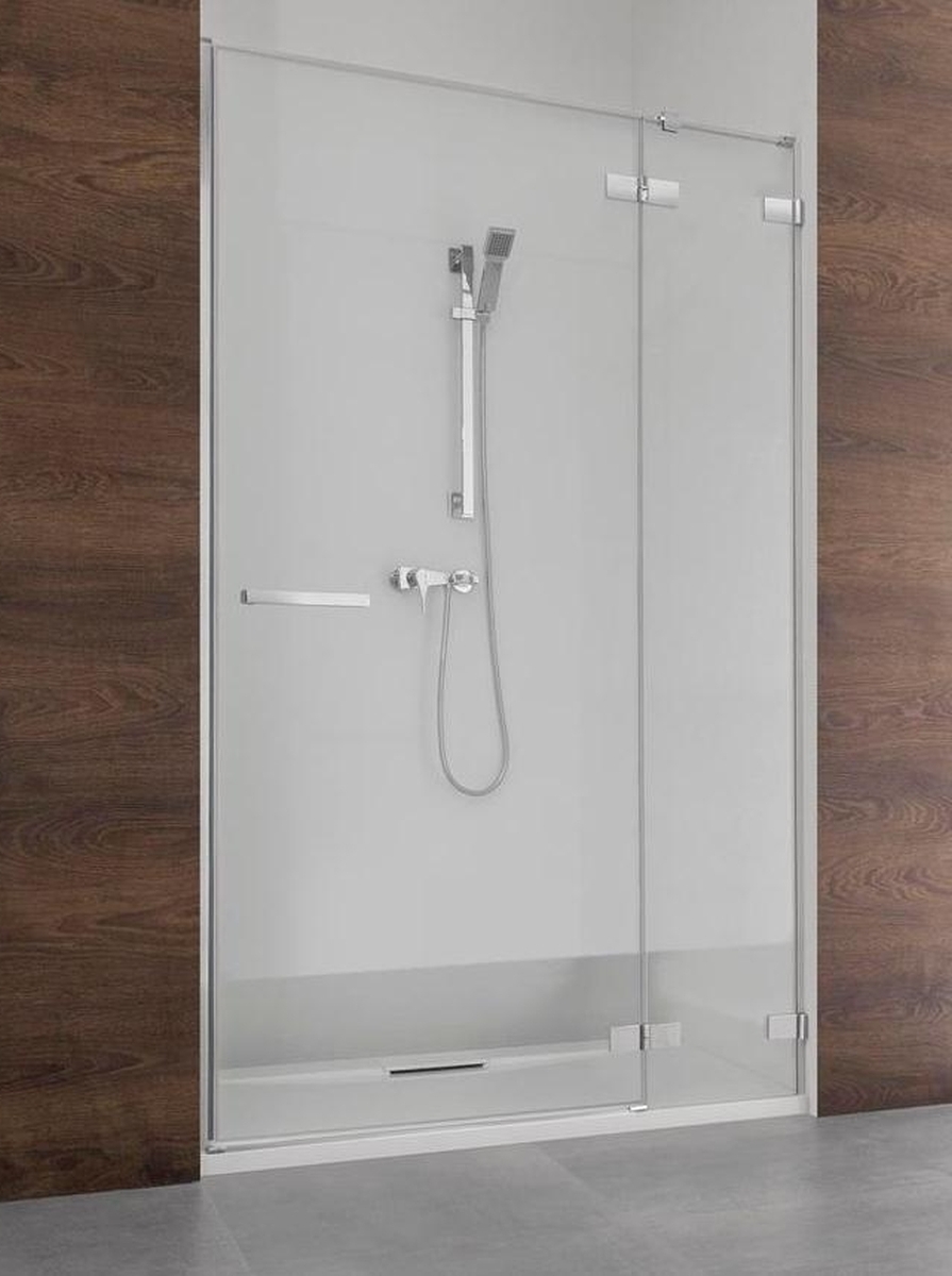 Radaway Euphoria DWJ drzwi wnękowe 130 cm prawe ze ścianką krótką chrom/szkło przezroczyste 383812-01R/383217-01R
