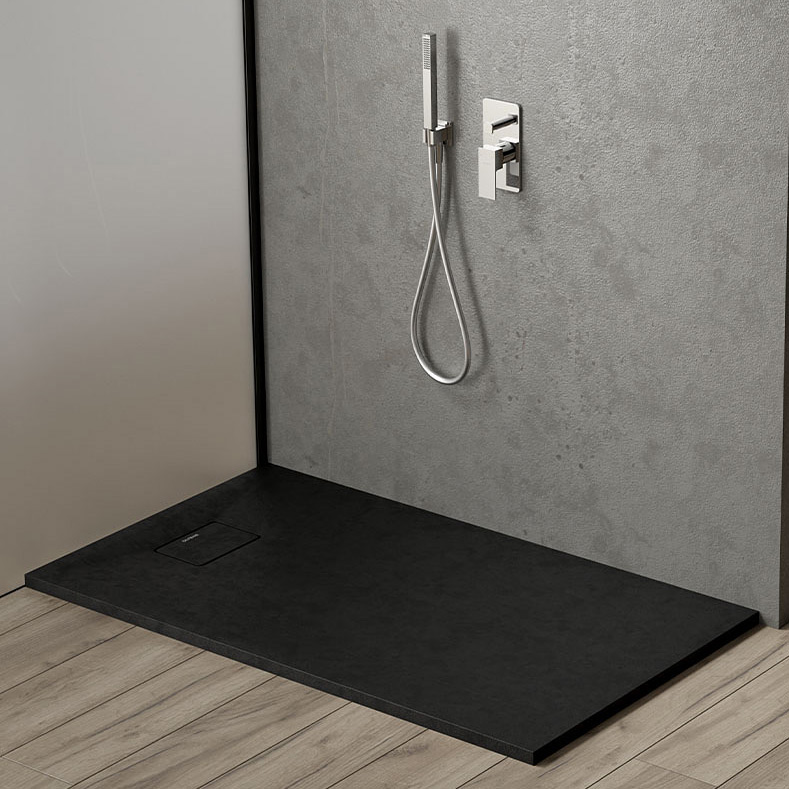 Oltens Bergytan brodzik 120x90 cm prostokątny RockSurface czarny mat 15104300 - Wysyłka w 24h