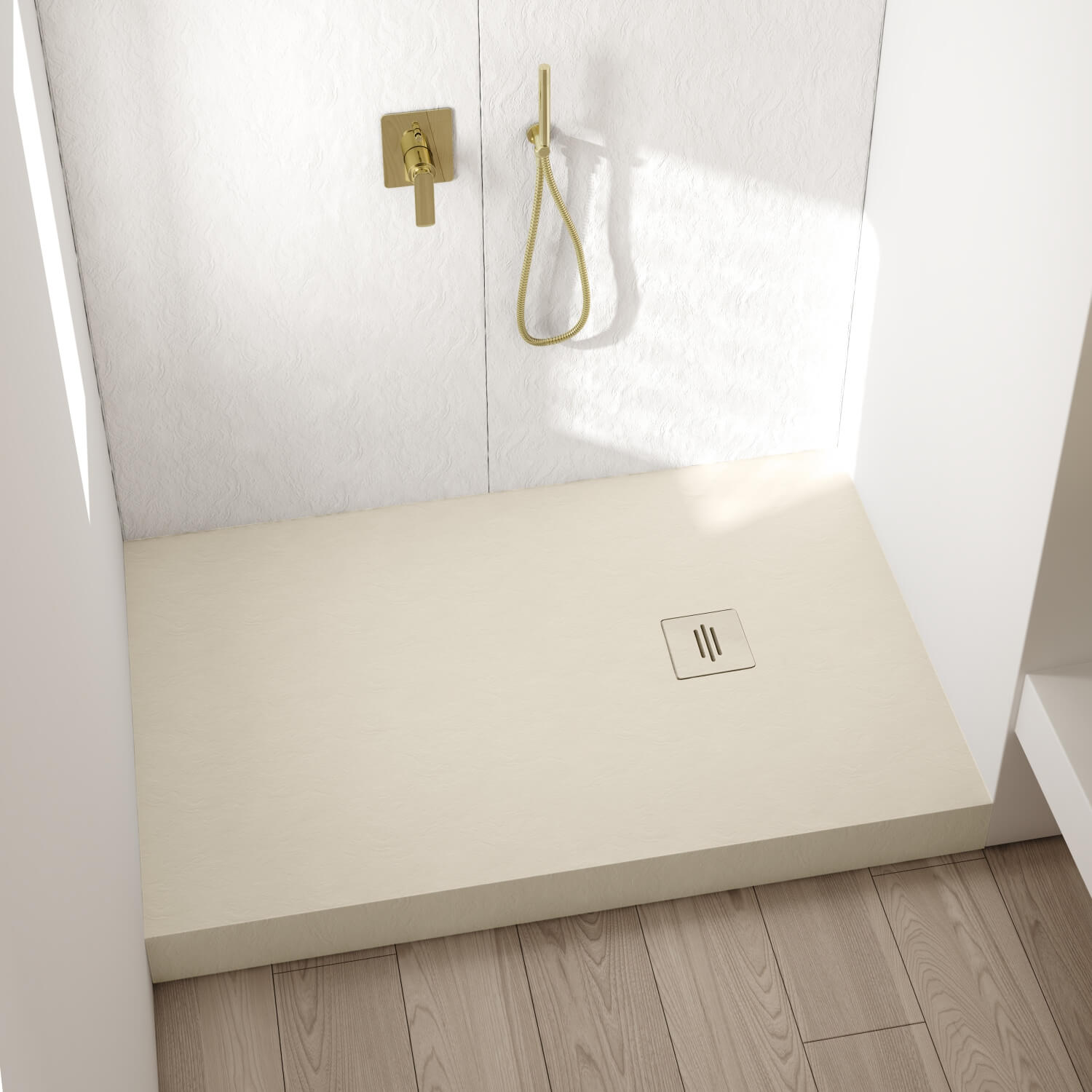 Schedline NonLimits Cashmere Stone brodzik prostokątny 160x90 cm beżowy 3ST.N1P-90160/PK/ST-M1/PK/ST