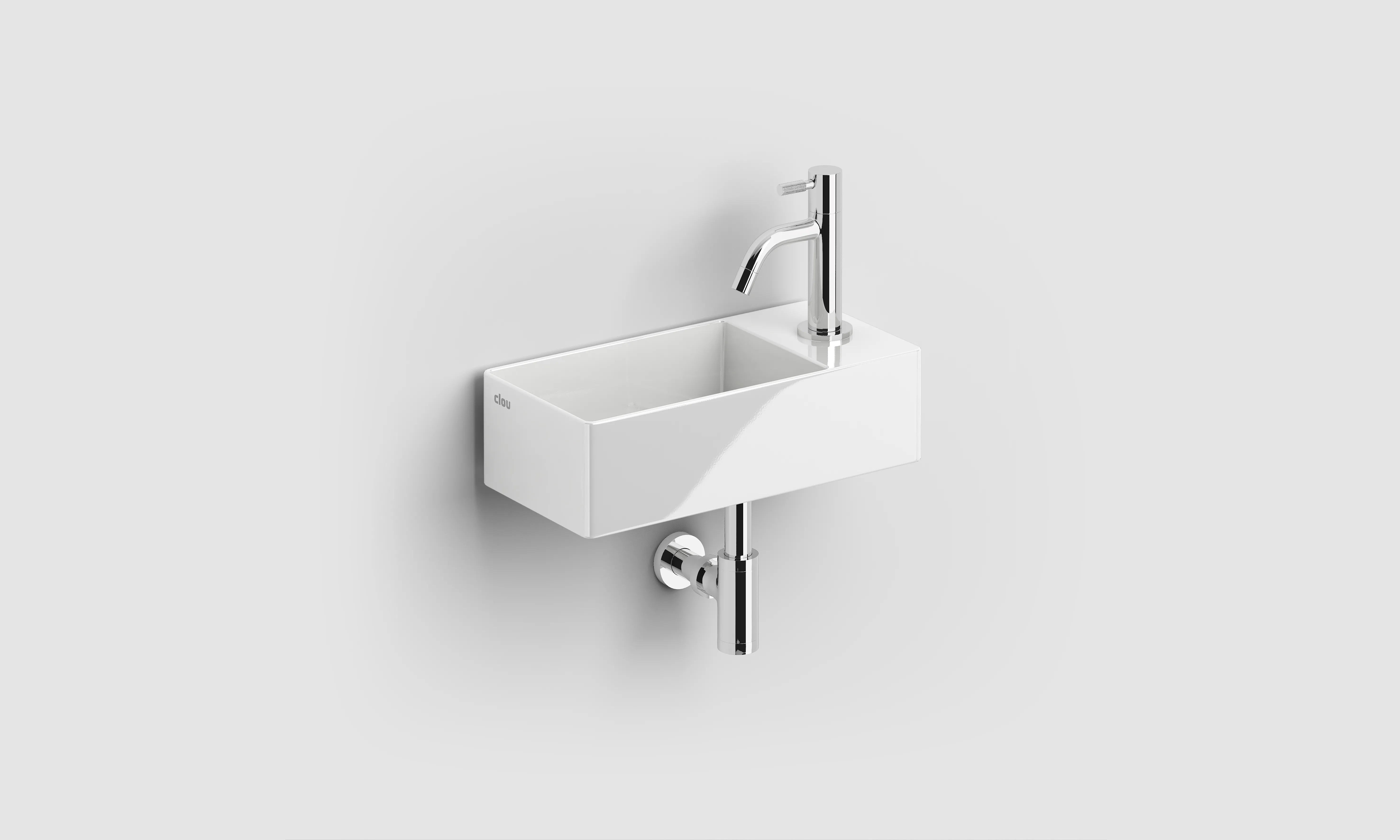Clou New Flush umywalka 35x18 cm prostokątna ścienna-nablatowa biała CL/03.03430.01