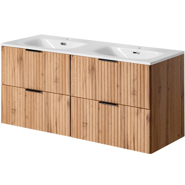 COMAD Zestaw mebli ADEL OAK 2 szafki z umywalką meblową SKY 120 cm