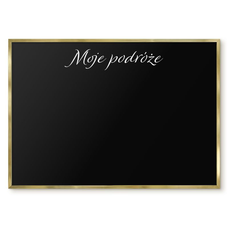 Tablica Na Magnesy Z Podróży Tulup 100x70 cm Moje podróże 9 - Złota rama Do salonu, sypialni 1 szt.