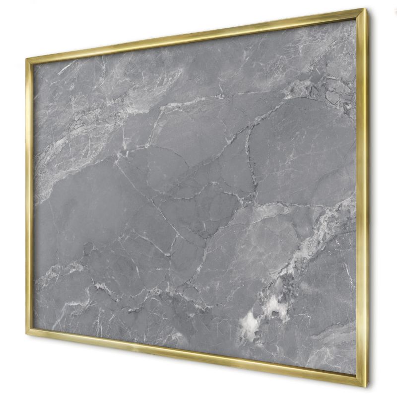 Dekoracyjna tablica magnetyczna Wallfluent 80x60 Szary marmur w złotej ramie 1szt