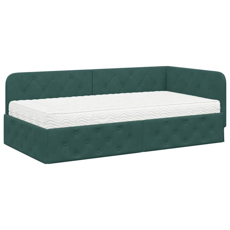 Łóżko WaszeMeble z Materacem 90x200 cm Zielone WM-3394084 1 szt.