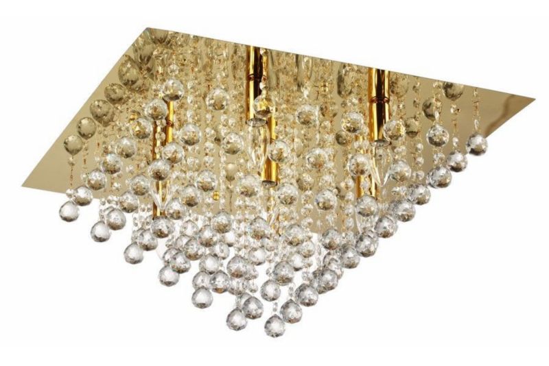 Lampa sufitowa wisząca Reality Lancaster Crystal 2754 złota kryształowa 7xE14 x 1 szt.