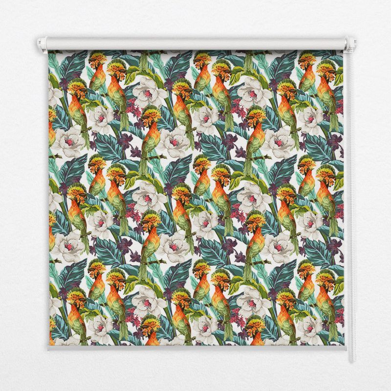 Roleta Wzorzysta Tulup 130x140 cm Ptaki I Kwiaty Montaż do ściany/sufitu 1 szt.