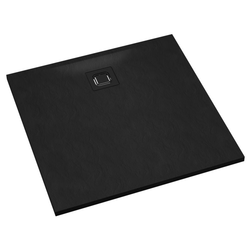 Brodzik kompozytowy Schedpol Aqunix Kwadratowy Czarna Struktura 80x80x3,5 cm 1 szt.