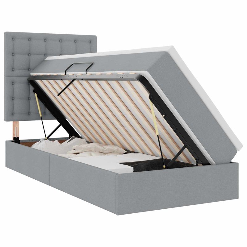 Łóżko Kontynentalne WaszeMeble z Materacem 90x190 cm Szare WM-3372510 1 szt.