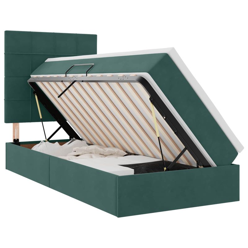 Łóżko Kontynentalne WaszeMeble z Materacem 90x190 cm Zielone WM-3372636 1 szt.