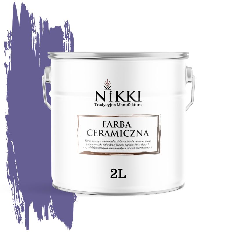 Farba Ceramiczna Wewnętrzna Ściany i Sufity NIKKI Fioletowy ciemny H2613 Głęboki Mat 2L