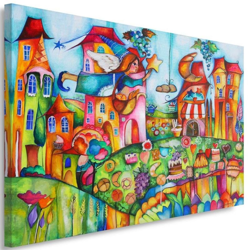Obraz Feeby Wróżka w kolorowym miasteczku 30x20cm 1szt