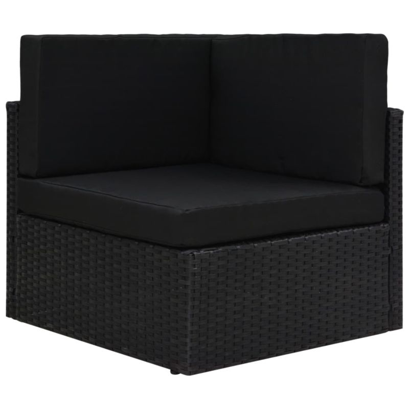 Sofa ogrodowa WaszeMeble z technorattanu czarna z poduszkami WM-49501 1 szt.