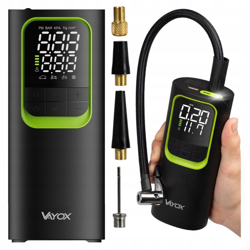 Pompka elektryczna samochodowa Vayox VA0410 akumulatorowa sprężarka do opon kompresor 8000mAh 1 szt.