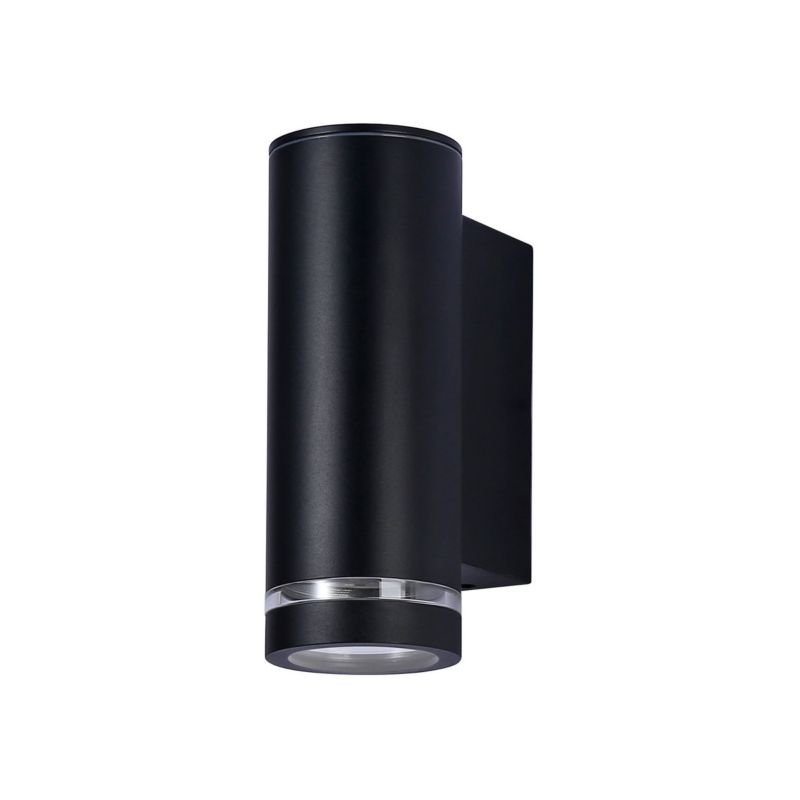 Kinkiet zewnętrzny walec Italux Fondo GU10 czarny piaskowany LED 40W K lm IP54 wym:18x6,8x11,5cm - 1 szt.