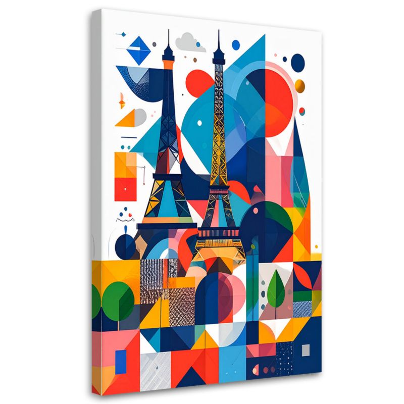 Obraz do salonu kuchni biura Feeby Paryż Wieża Eiffla w stylu Bauhaus 70x100cm 1szt