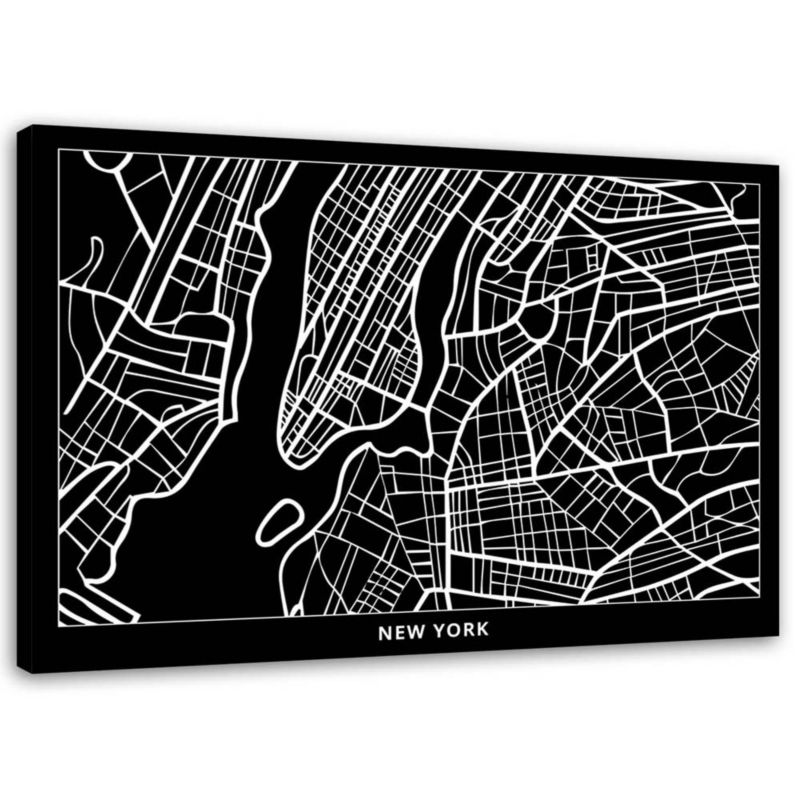 Obraz na płótnie Feeby Nowy Jork - plan miasta 90x60cm 1szt
