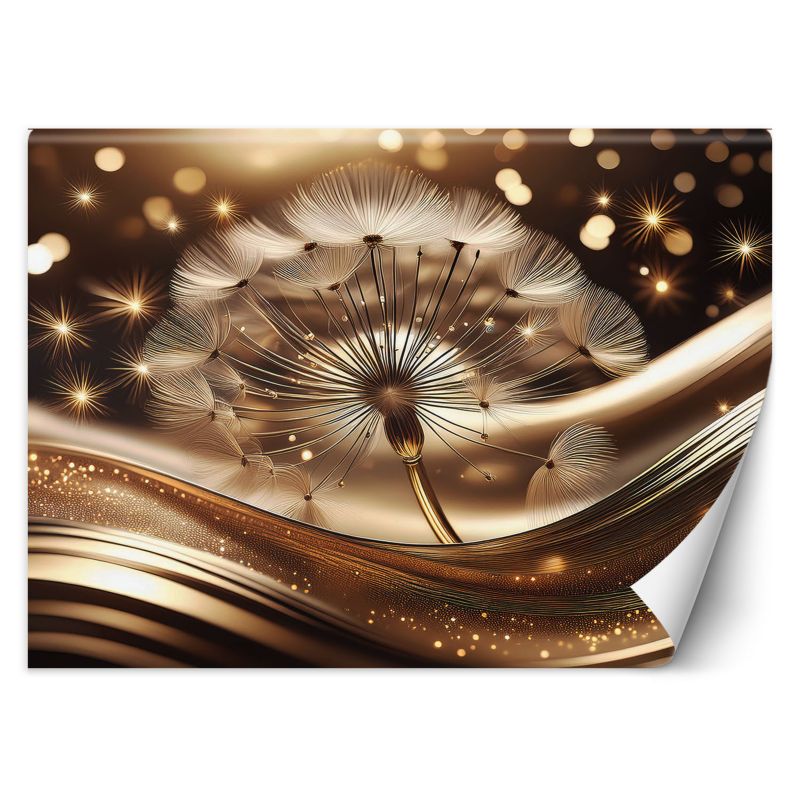 Fototapeta Feeby Złoty glamour, zegar z mniszka lekarskiego 200x140 1 szt