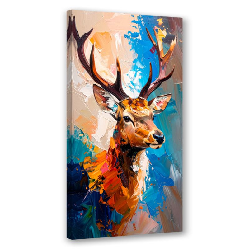 Obraz nowoczesny do salonu biura Feeby Jeleń Natura imitacja farby 60x120cm 1szt