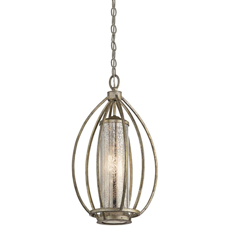 Lampa wisząca Kichler Rosalie postarzane jasne złoto wym: 243,2 x 30,4 x 30,4 cm 1xE27 x 60W 1 szt.