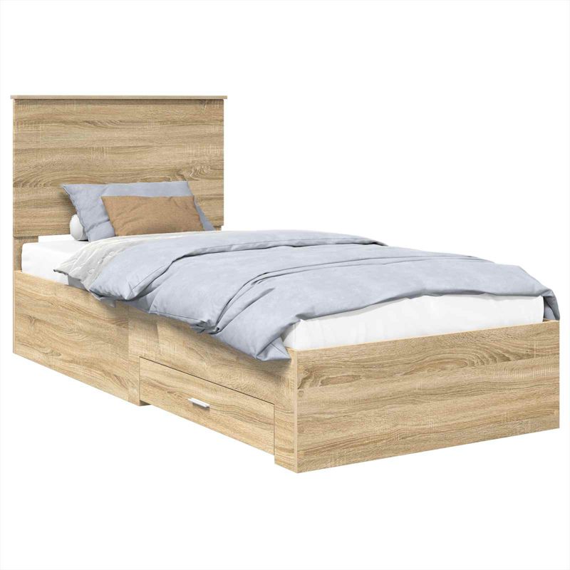 Łóżko WaszeMeble z Szufladami 100x200 cm Brązowe WM-3409687 1 szt.