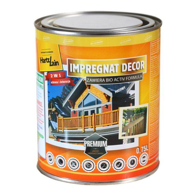 Impregnat HartzLack Decor grafitowy 0,75 l