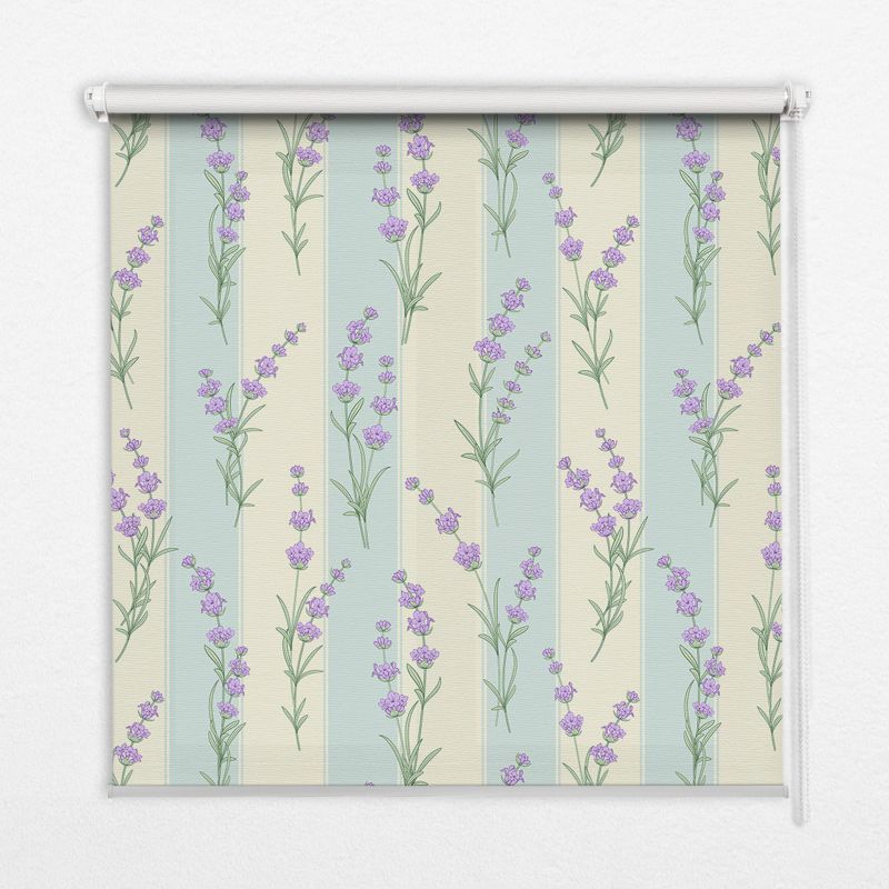 Roleta Wewnętrzna Tulup 130x140 cm Fioletowe Kwiatki Montaż do ściany/sufitu 1 szt.
