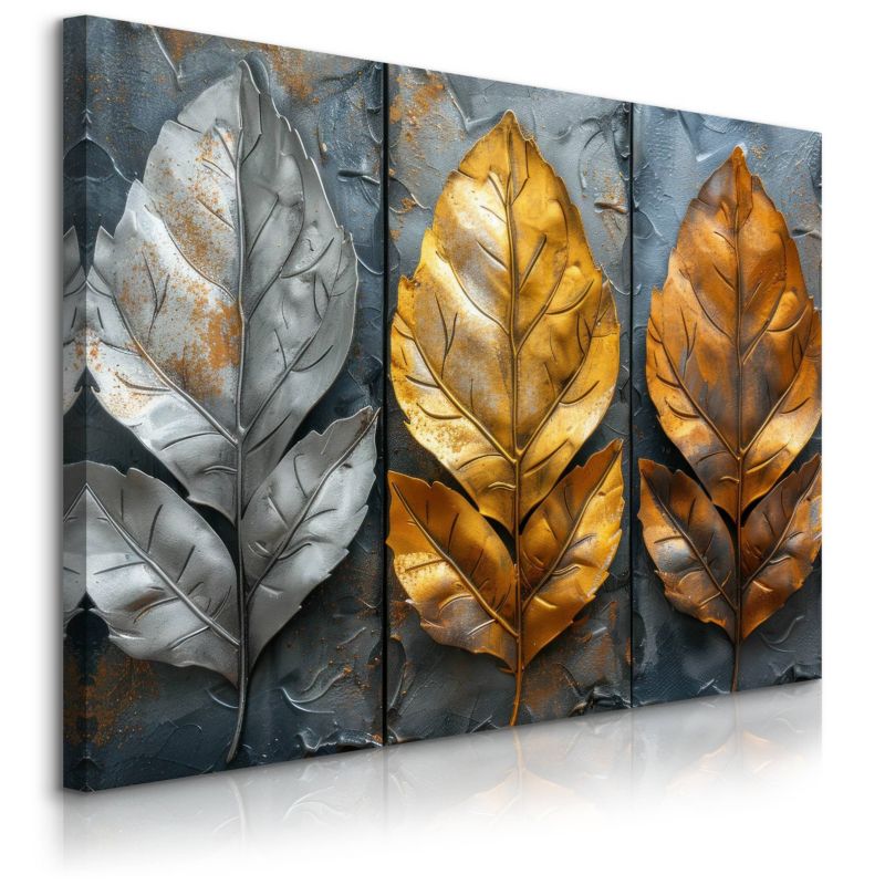Obraz Muralo Do Salonu Abstrakcja Liście Natura Styl Glamour 40x30 cm 1 szt.