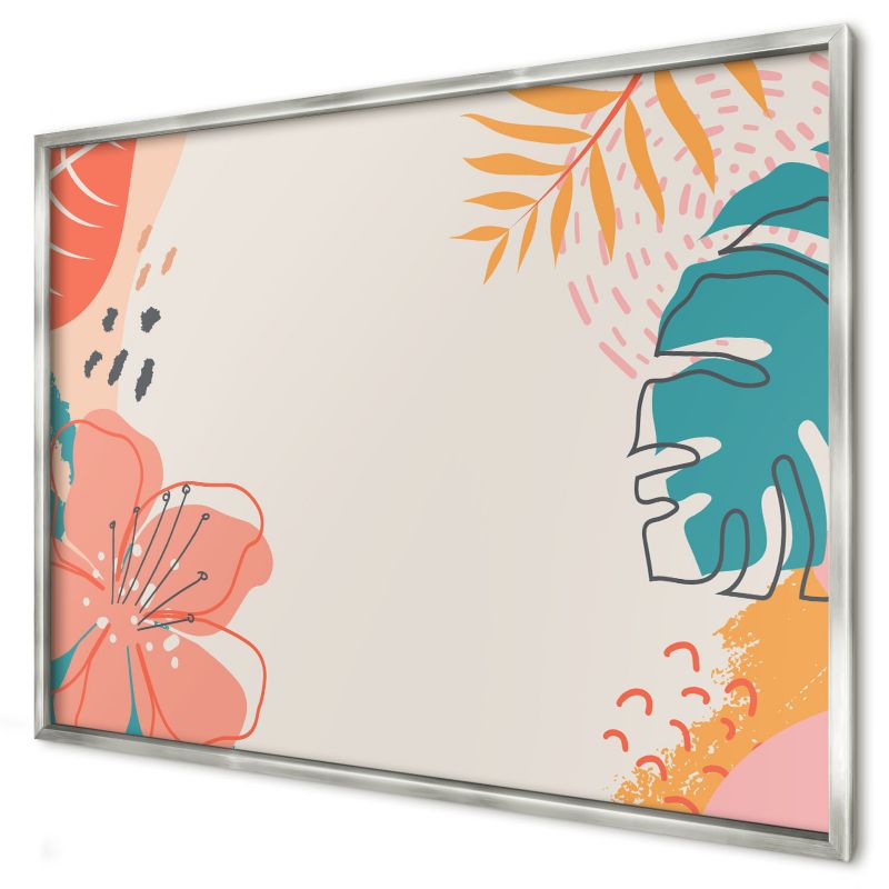Tablica magnetyczna do salonu Wallfluent 100x70 Nowoczesna natura w srebrnej ramie 1szt