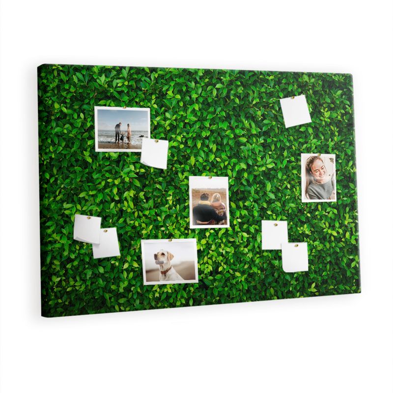 Tablica Korkowa Z Pinezkami Tulup 120x80 cm Żywopłot liście Organizer ścienny Pinezki metaliczne 1 kpl