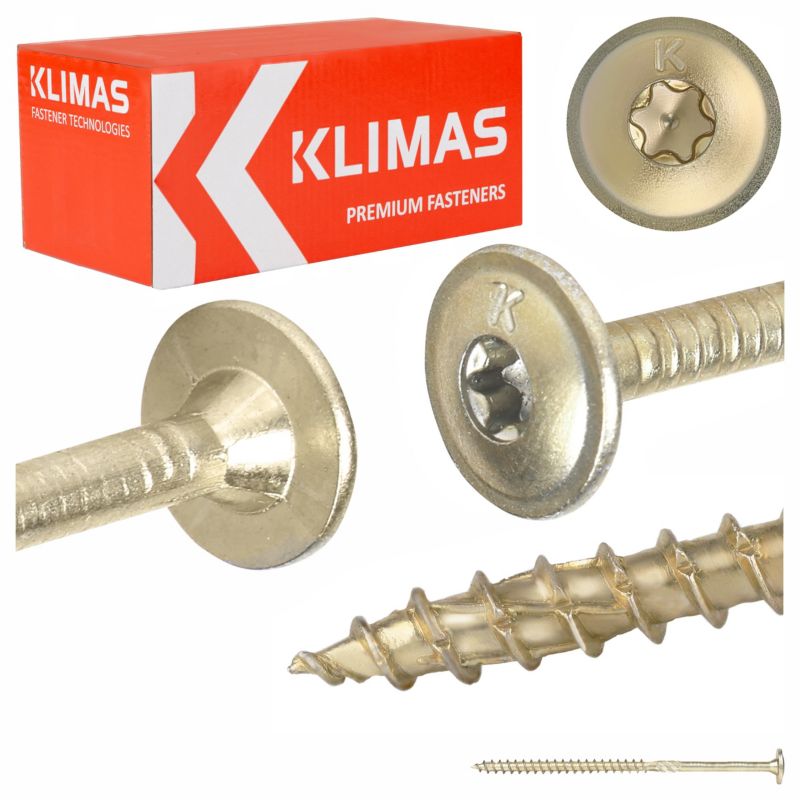 Wkręty do drewna Klimas 5x100mm Torx, ciesielskie, łeb talerzowy 150 szt.