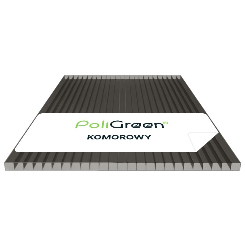 Płyta poliwęglan komorowy PoliGreen Dymny (szary) multiwall 1500x700/6 mm - 1,05 m² - 1 szt