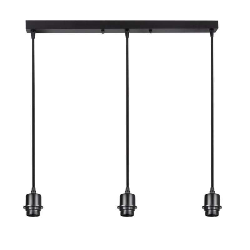 Lampa wisząca LightLogic LL PEDANT LAMP-I 03 B 31471 sufitowa zwis sznur oprawa czarna loft 3x E27 regulacja 1 szt.
