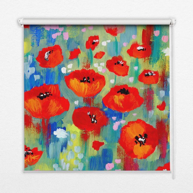 Roleta Wewnętrzna Tulup 80x180 cm Łąka Maków Montaż do ściany/sufitu 1 szt.