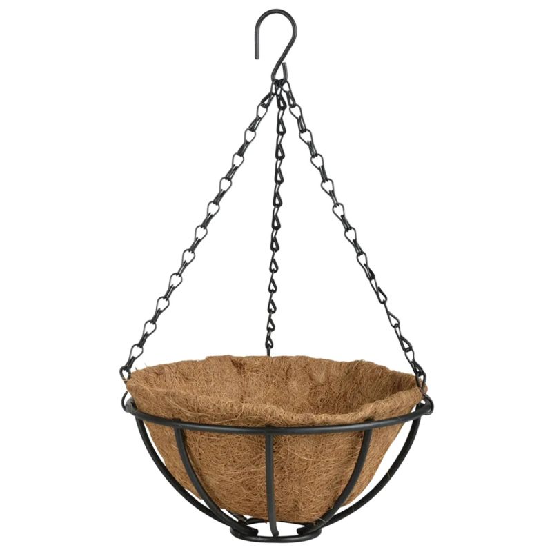Wiszący kosz na kwiaty Esschert Design czarny stal węglowa 25,5x25,5x12,2 cm 1 szt.
