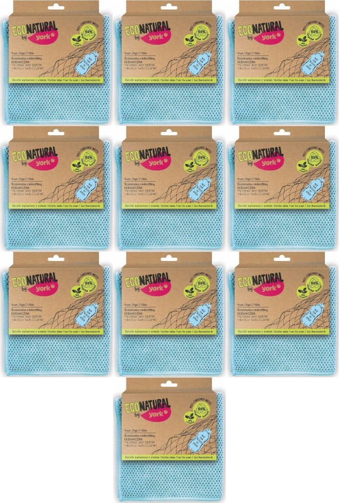 10x Ściereczka z mikrofibry Eco Natural by York Oceaniczna, 30x30cm, 1 sztuka, niebieska
