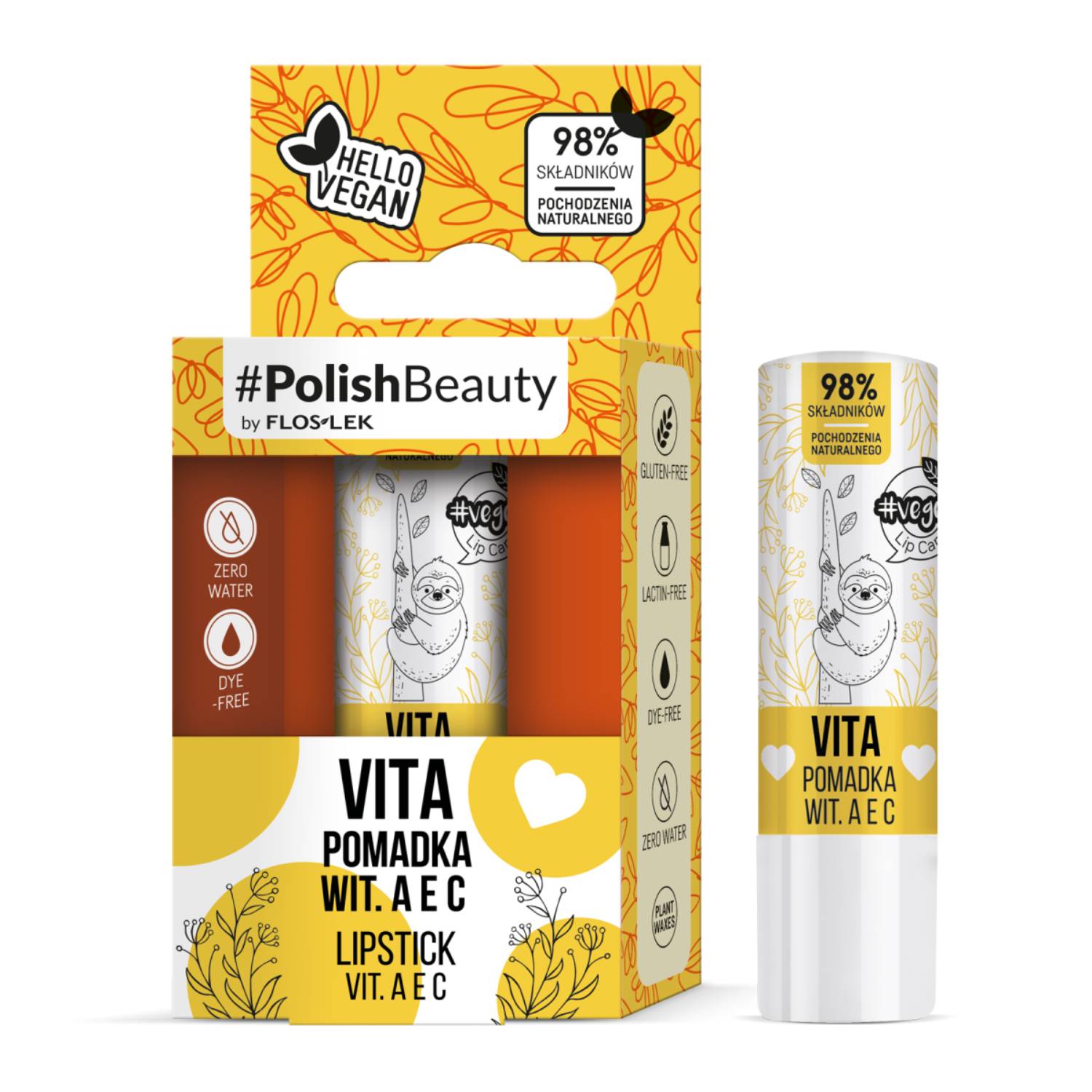 Floslek vege lip care vita - pomadka wit. a, e, c, 1 sztuka