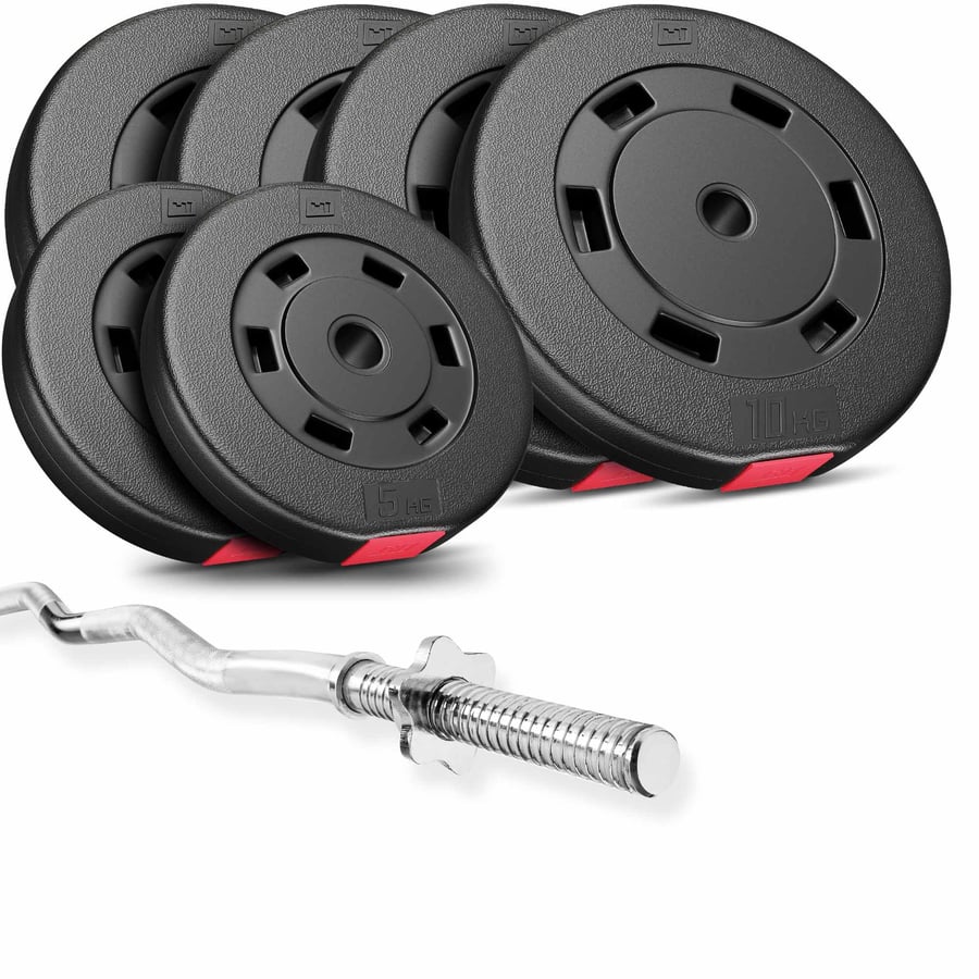 Kunststoff Hantelset 57 kg mit SZ-Stange