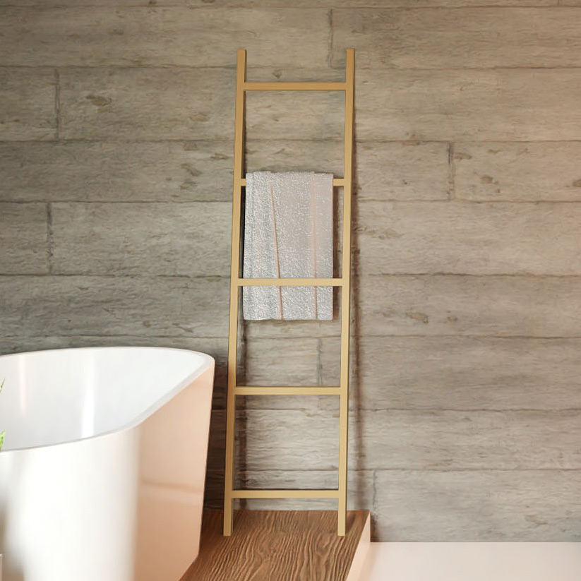 Baltica Design Kai II Gold wieszak na ręczniki 50x150 cm stojący drabina złoty