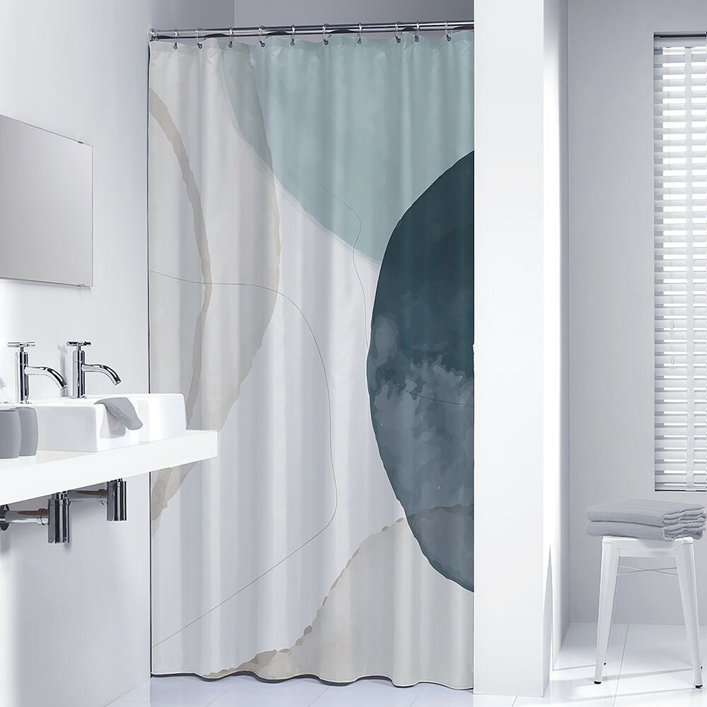Sealskin Earth zasłona prysznicowa 180x200 cm poliester ciemny zielony/złamana biel 800140 - Wysyłka w 24h