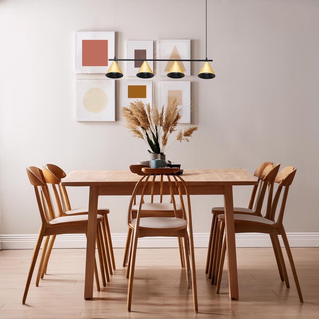 Milagro Cone lampa wisząca 4x10 W czarna-złota ML1125