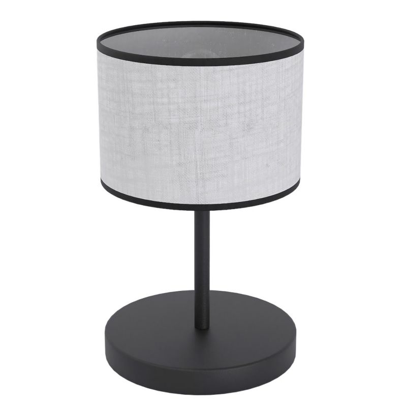 Lampa stołowa cylindryczny abażur Emibig ECO szaro-czarna 1xE27x15W IP20 wym:33x20x20cm - 1 szt.