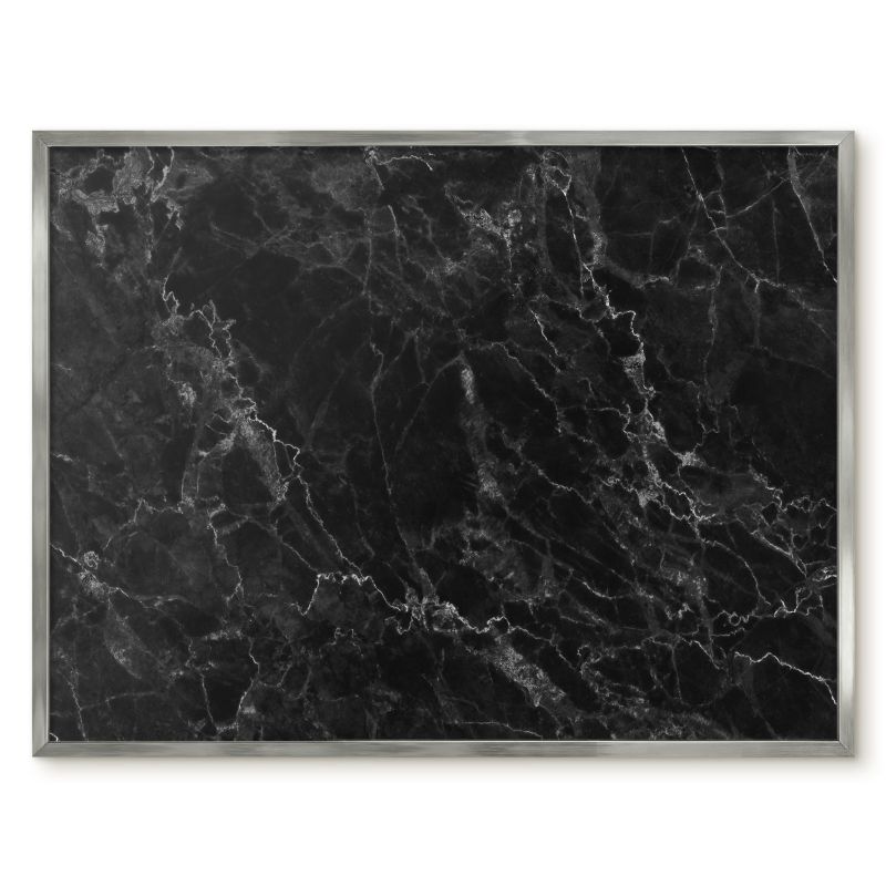 Tablica Magnetyczna Do Biura Tulup 80x60 cm czarny marmur - Srebrna rama Do salonu, biura 1 szt.