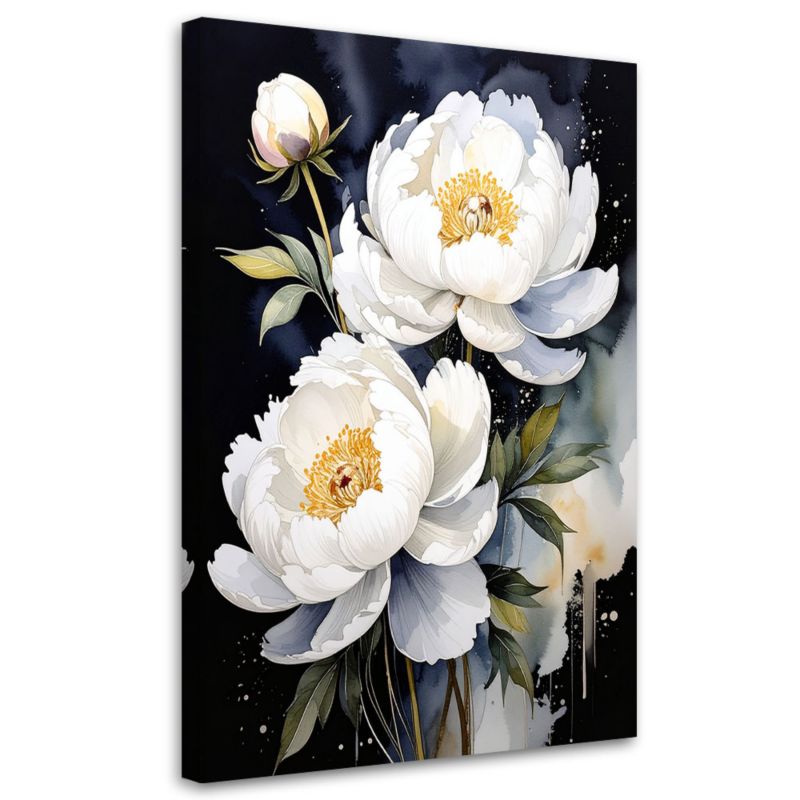 Obraz do salonu sypialni jadalni biura loftu Feeby Białe piwonie 40x60cm 1szt