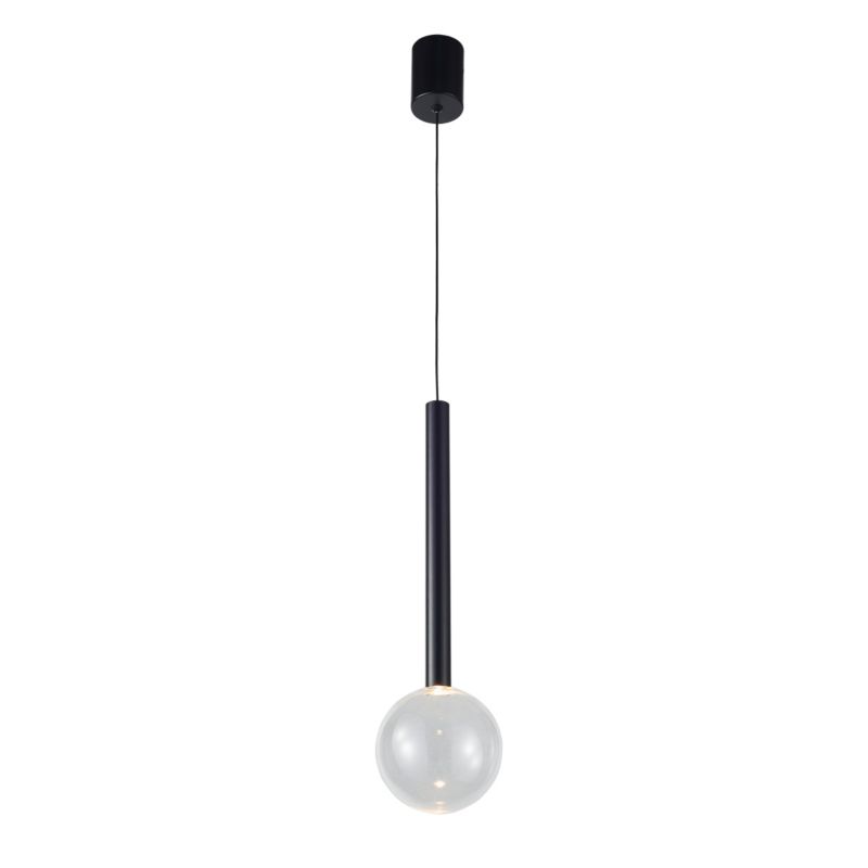 Lampa wisząca pojedyncza Italux Alinos czarna LED 6W 3000K 200lm IP20 - 1 szt.