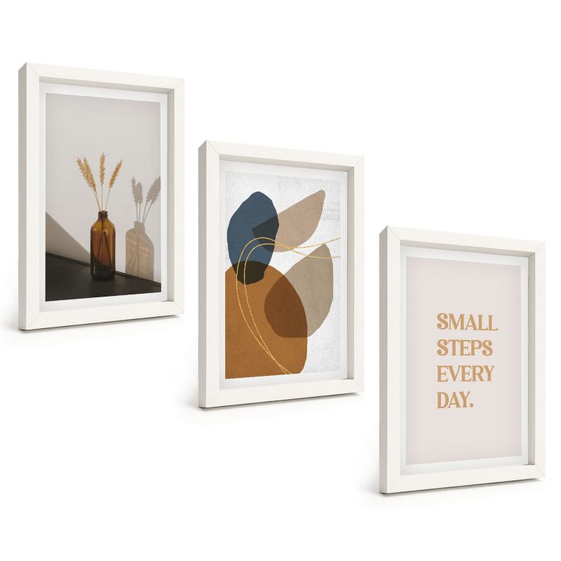 Trzyczęściowy Zestaw Obrazów ArtPrintCave 20x30 cm Biała rama Abstrakcyjne kształty zestaw 1 kpl.